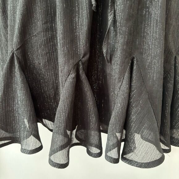 NWT Francessca’s‎ Trixxi black metallic short sleeve flutter dress size S - Picture 8 of 8